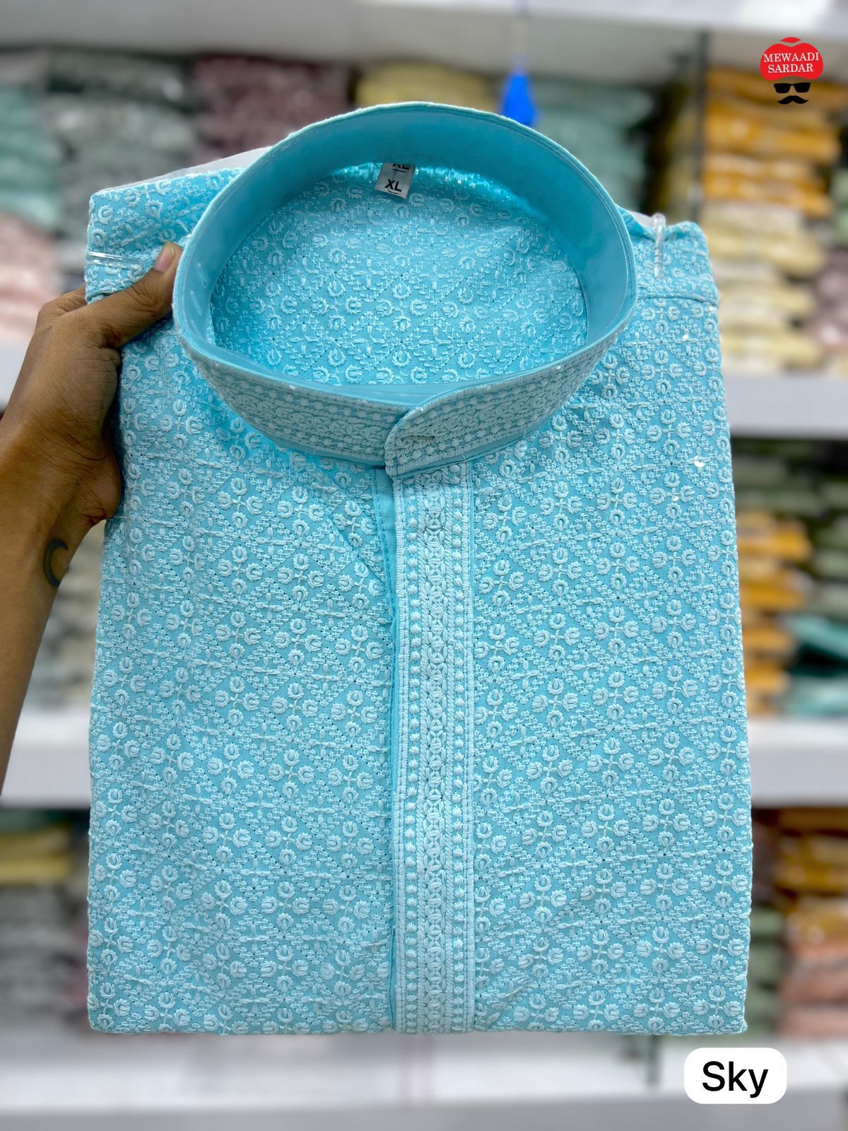 Mewaadi Sardar Desi Boys Sky Bluehills Mens Kurta