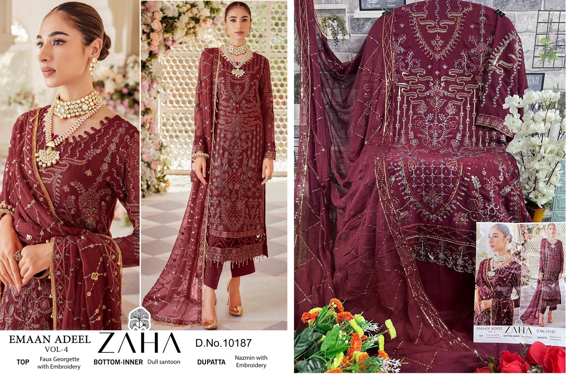 10187 Zaha Pakistani Salwar Suits