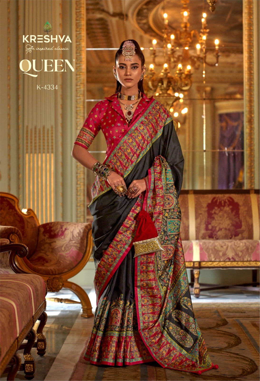 4334 Queen Kreshva Pv Silk Sarees