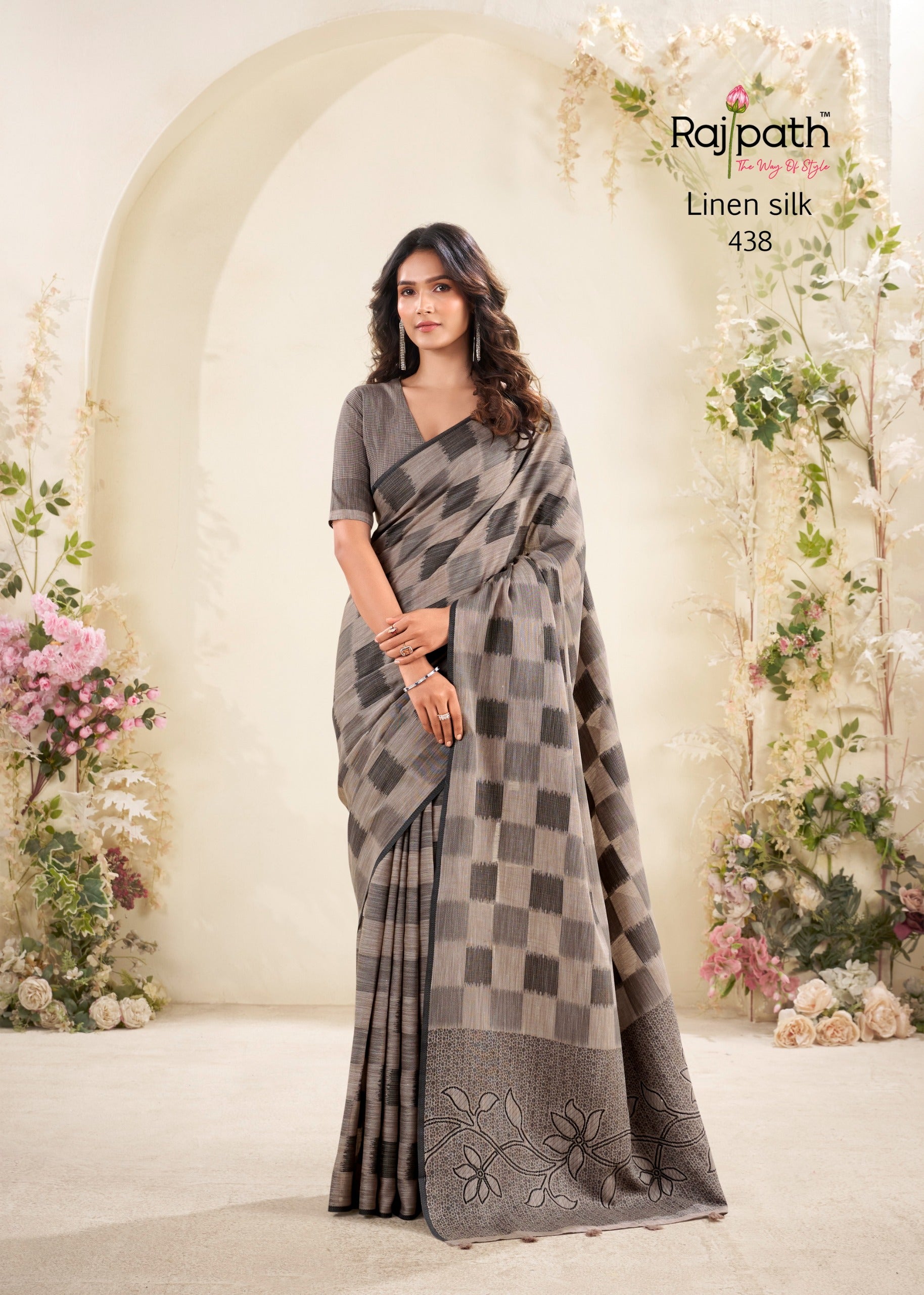 438 Redium Silk Rajpath Linen Silk Sarees
