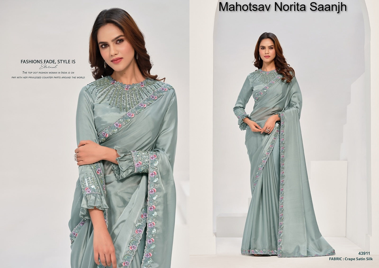 43911 Norita Saanjh Mahotsav Crepe Satin Silk Sarees