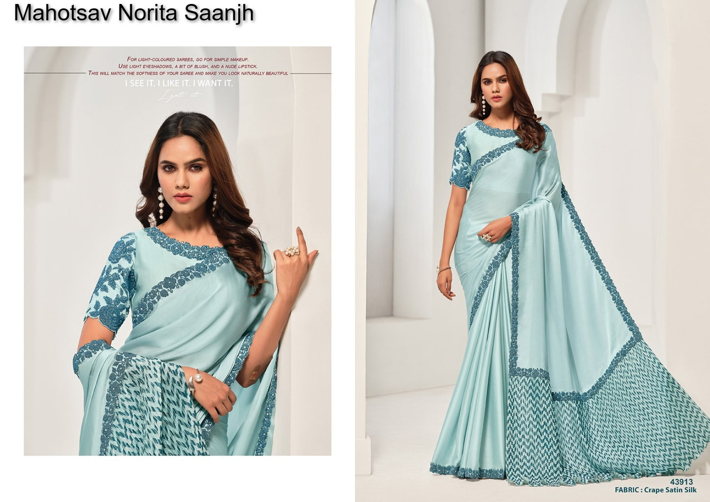 43913 Norita Saanjh Mahotsav Crepe Satin Silk Sarees