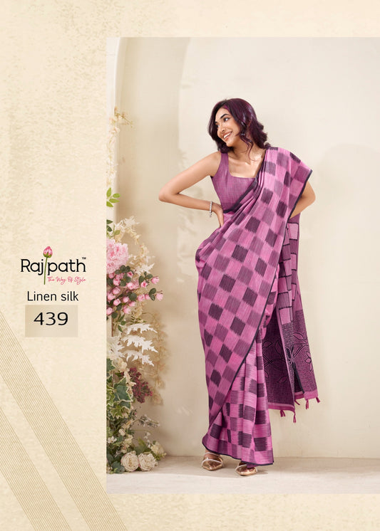 439 Redium Silk Rajpath Linen Silk Sarees