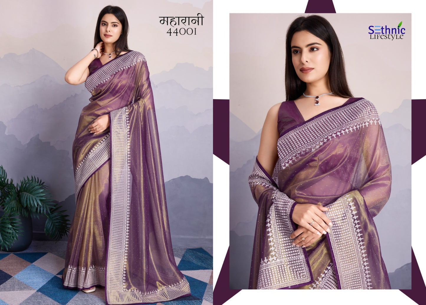 44001 Maharani Sethnic Thread Work Sarees