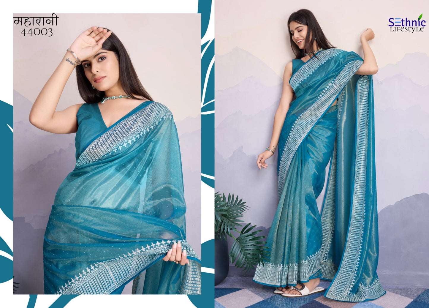 44003 Maharani Sethnic Thread Work Sarees