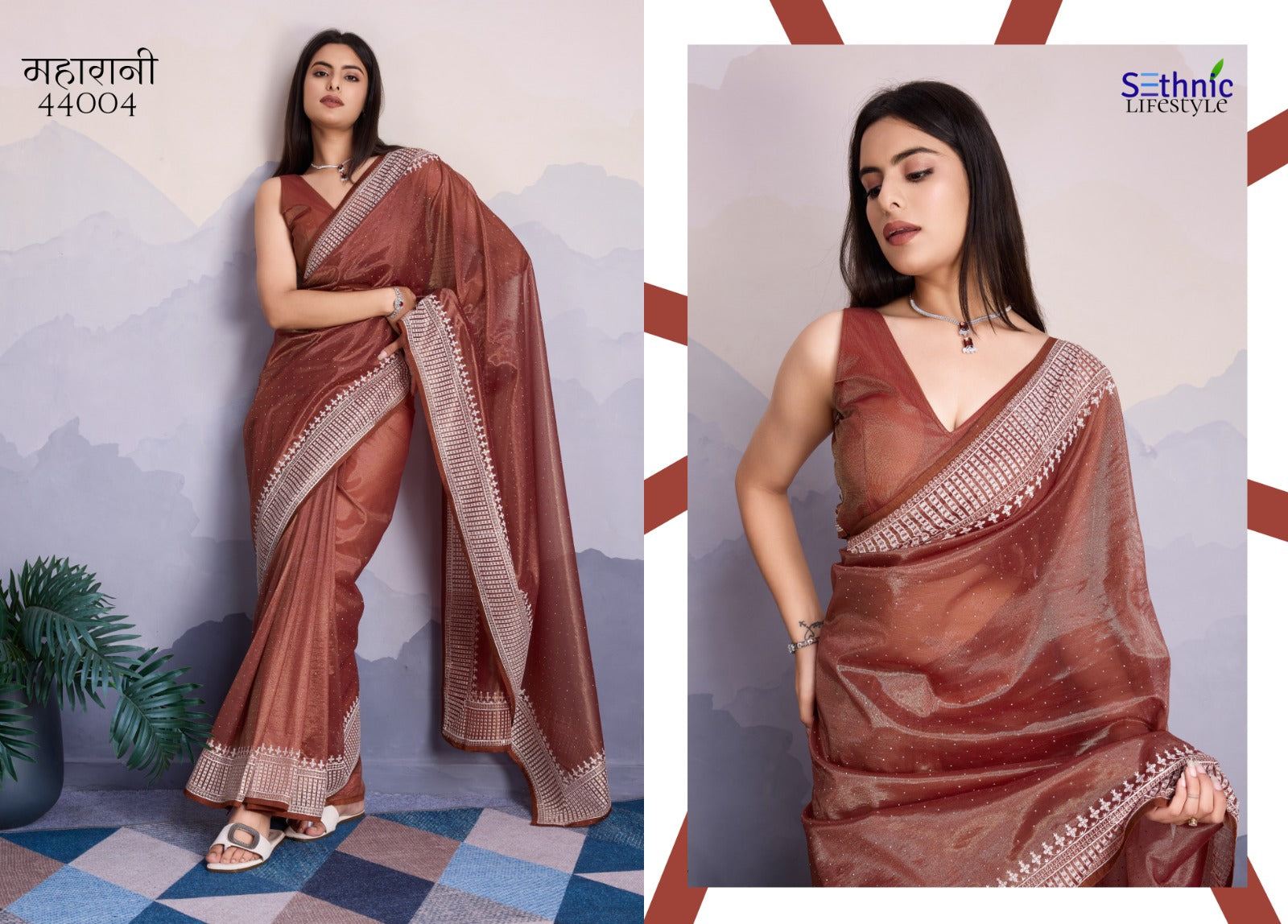 44004 Maharani Sethnic Thread Work Sarees
