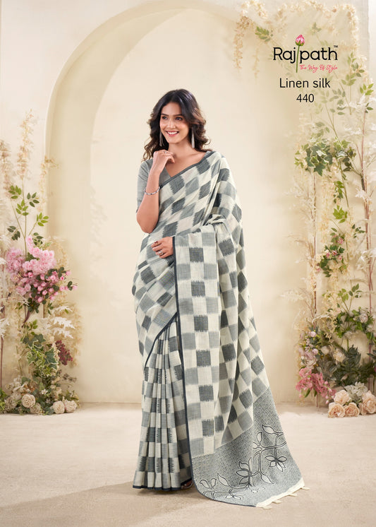440 Redium Silk Rajpath Linen Silk Sarees