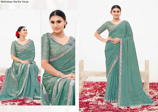 44102 Norita Varya Mahotsav Two Tone Satin Silk Sarees