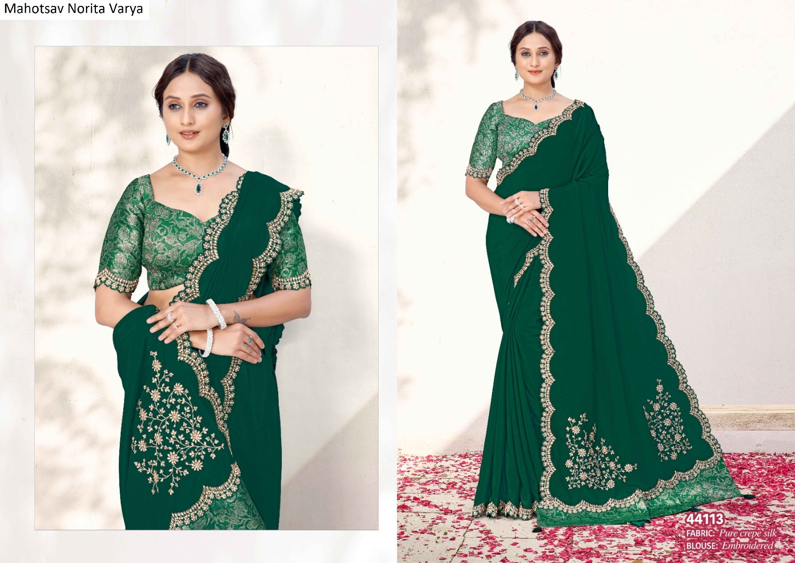 44113 Norita Varya Mahotsav Pure Crepe Silk Sarees