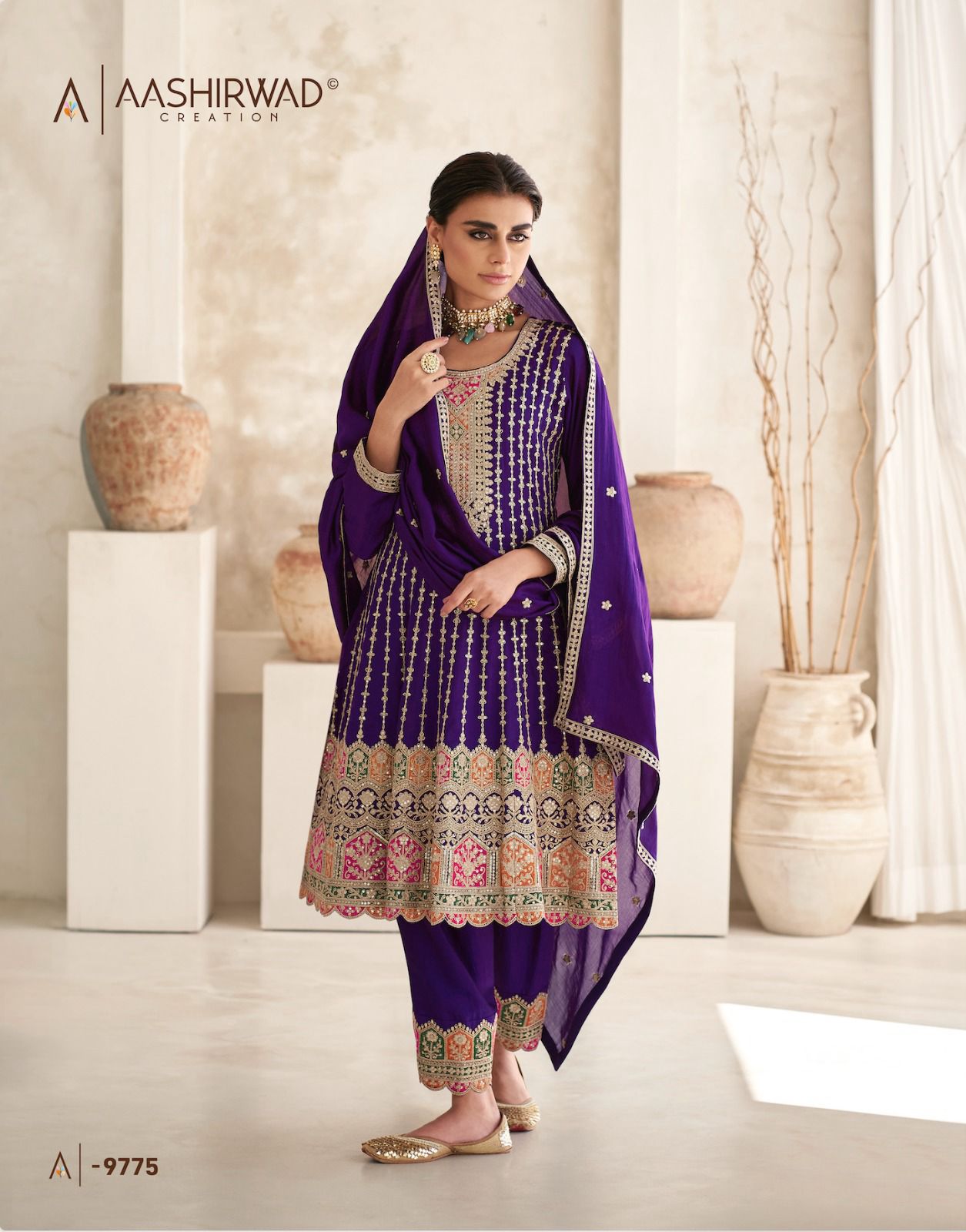 9775 Romani Aashirwad Creation Readymade Suits