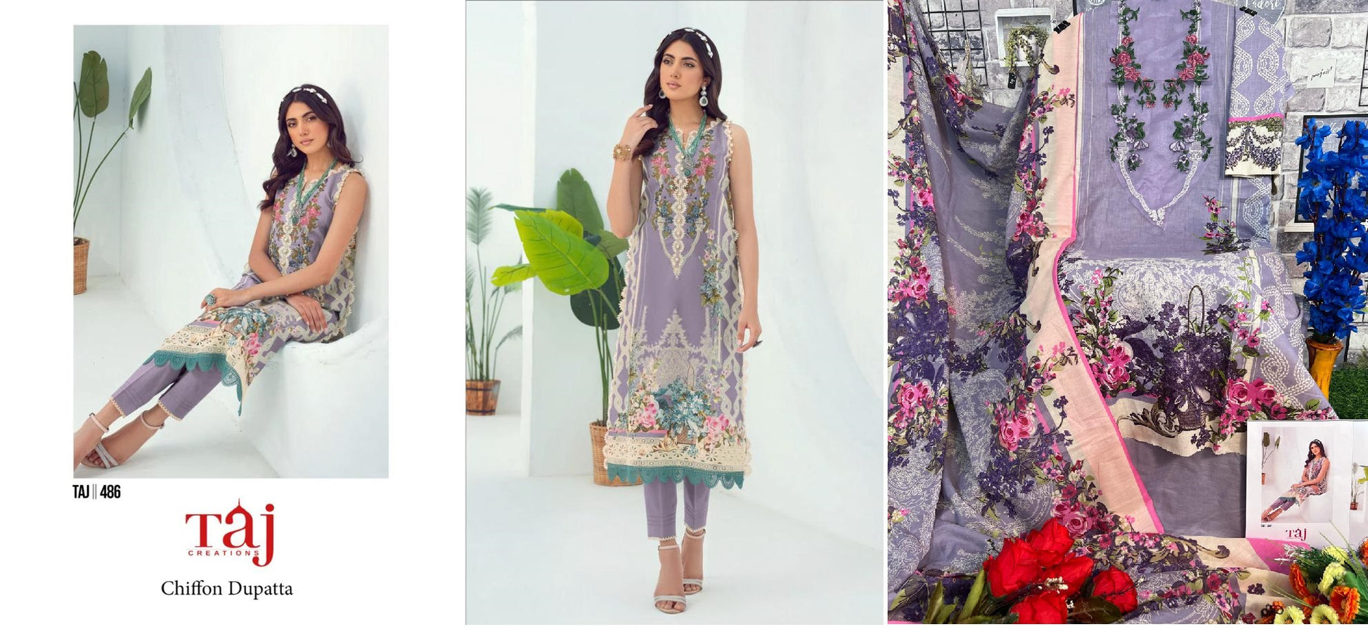 486 Taj Creations Pakistani Salwar Suits