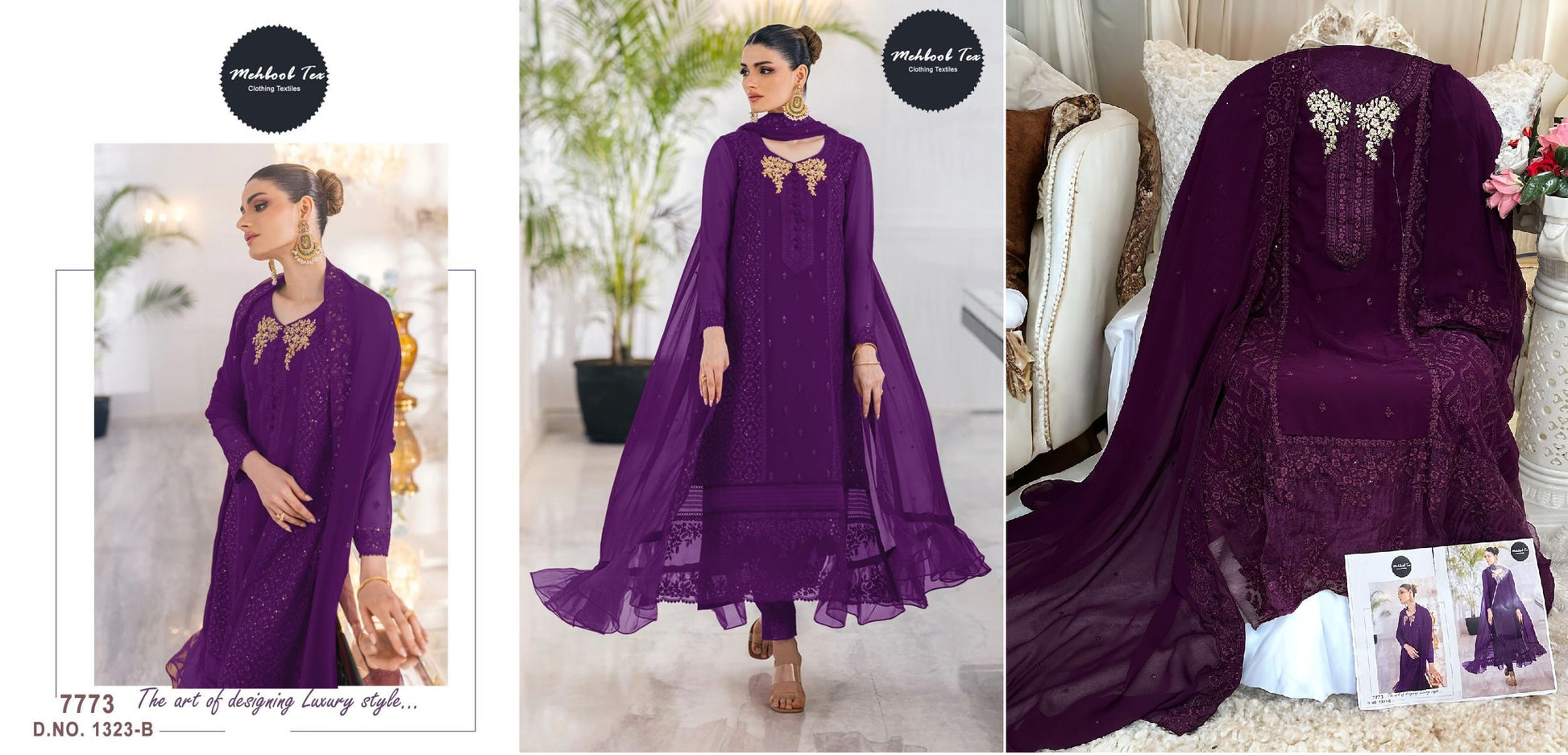 1323B Mehboob Tex Pakistani Salwar Suits