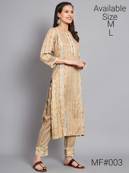 Mf003 Msm Kurti Pant Set
