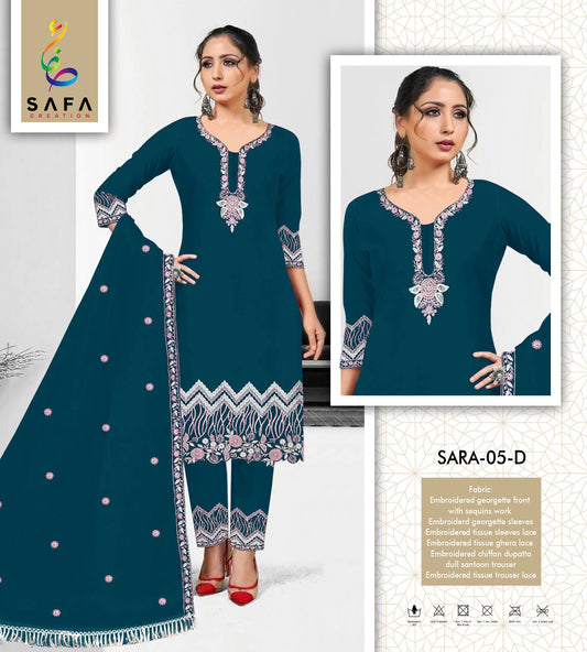 Sara-05D Safa Creation Pakistani Readymade Suits