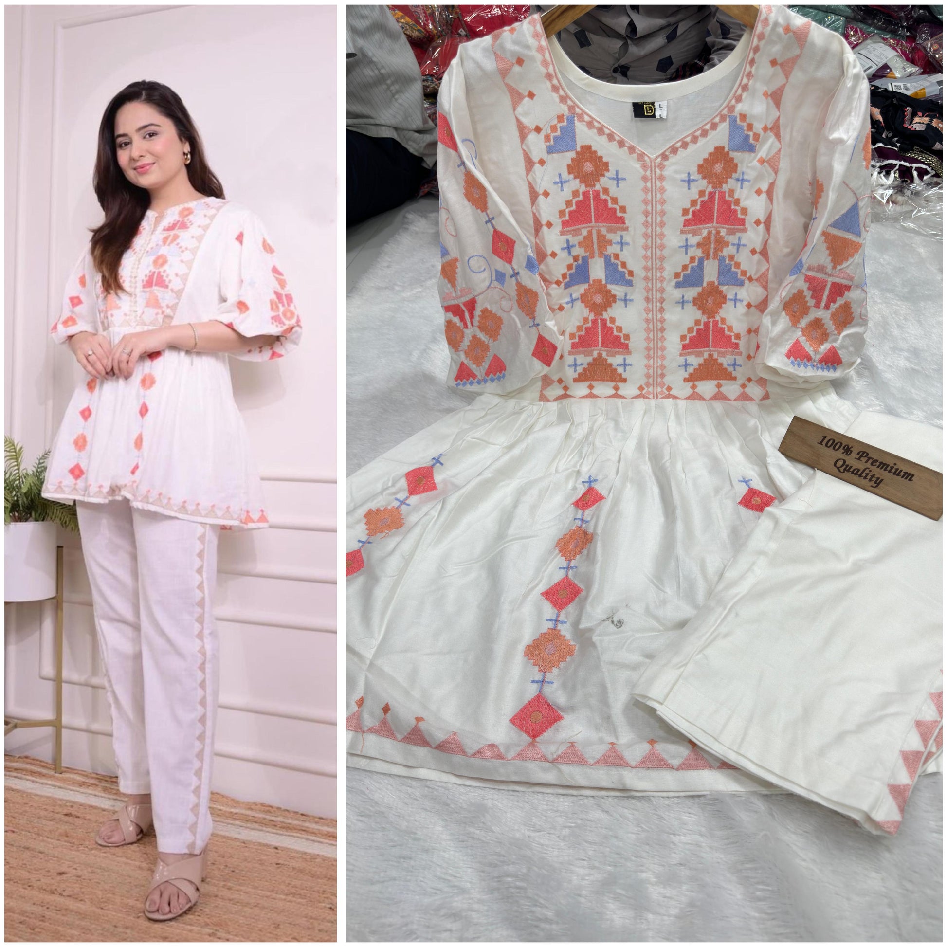 Youtube Off White Aadhya Designer Co Ord Set