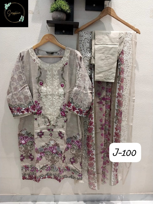 Jazmin Vol 100 Off White Sapphire Pakistani Readymade Suits