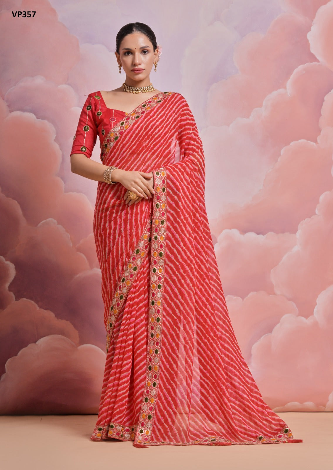 Vp357 Pari Fashion Berry Sarees