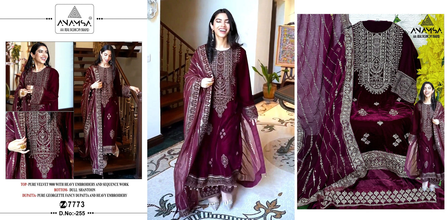 255 Anamsa Pakistani Salwar Suits