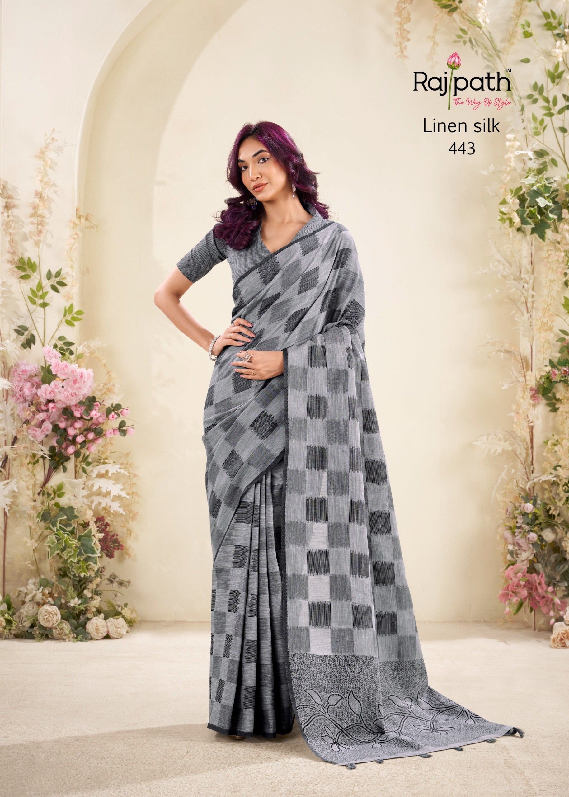 443 Redium Silk Rajpath Linen Silk Sarees