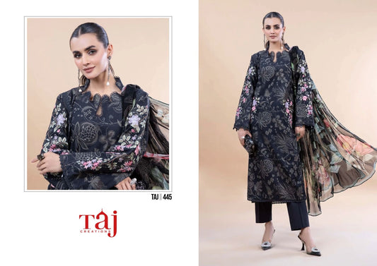 445 Taj Creations Embroidery Pakistani Patch Suits