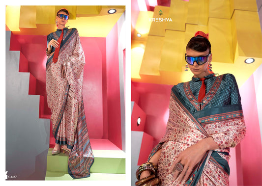 4467 Silkina Kreshva Spanish Satin Sarees