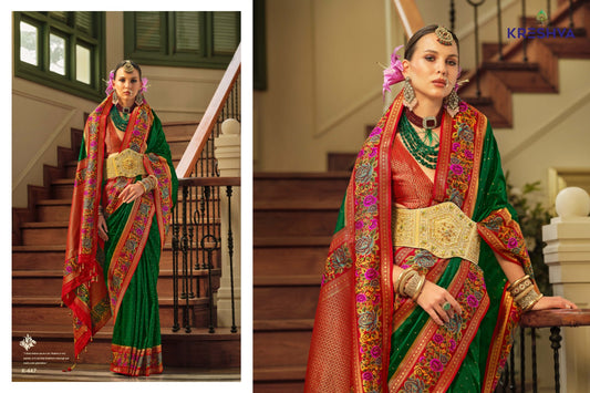 447 Amaya Kreshva Meena Kari Border Sarees