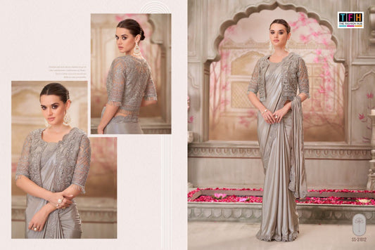 31012 Silver Screen 21 Edition Tfh Sartin Silk Sarees