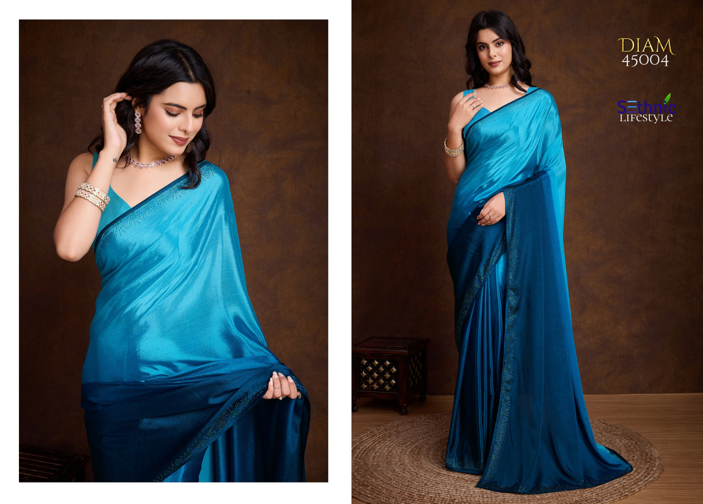45004 Diam Sethnic Swarovski Work Sarees