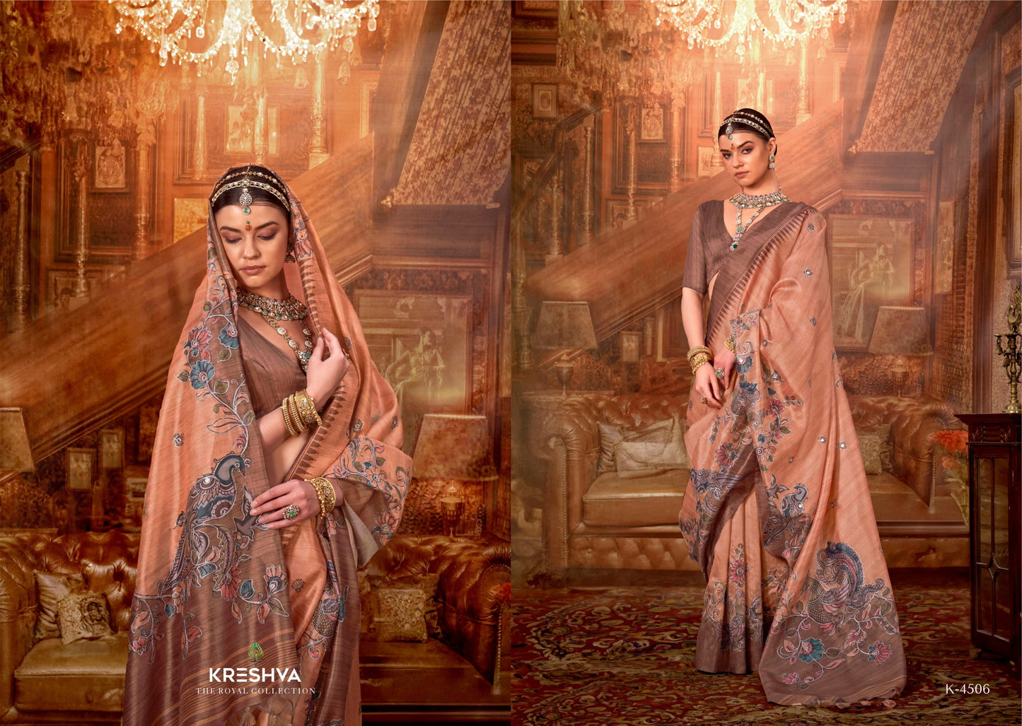 4506 Man Morni Kreshva Pv Silk Sarees