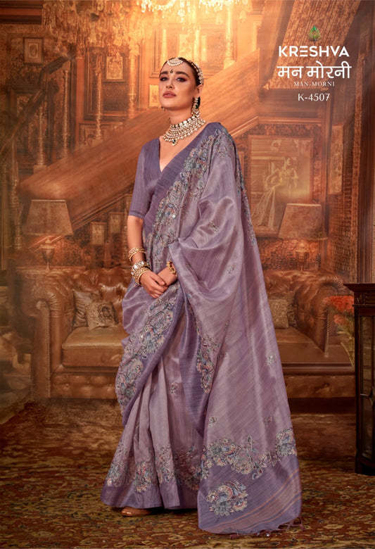 4507 Man Morni Kreshva Pv Silk Sarees