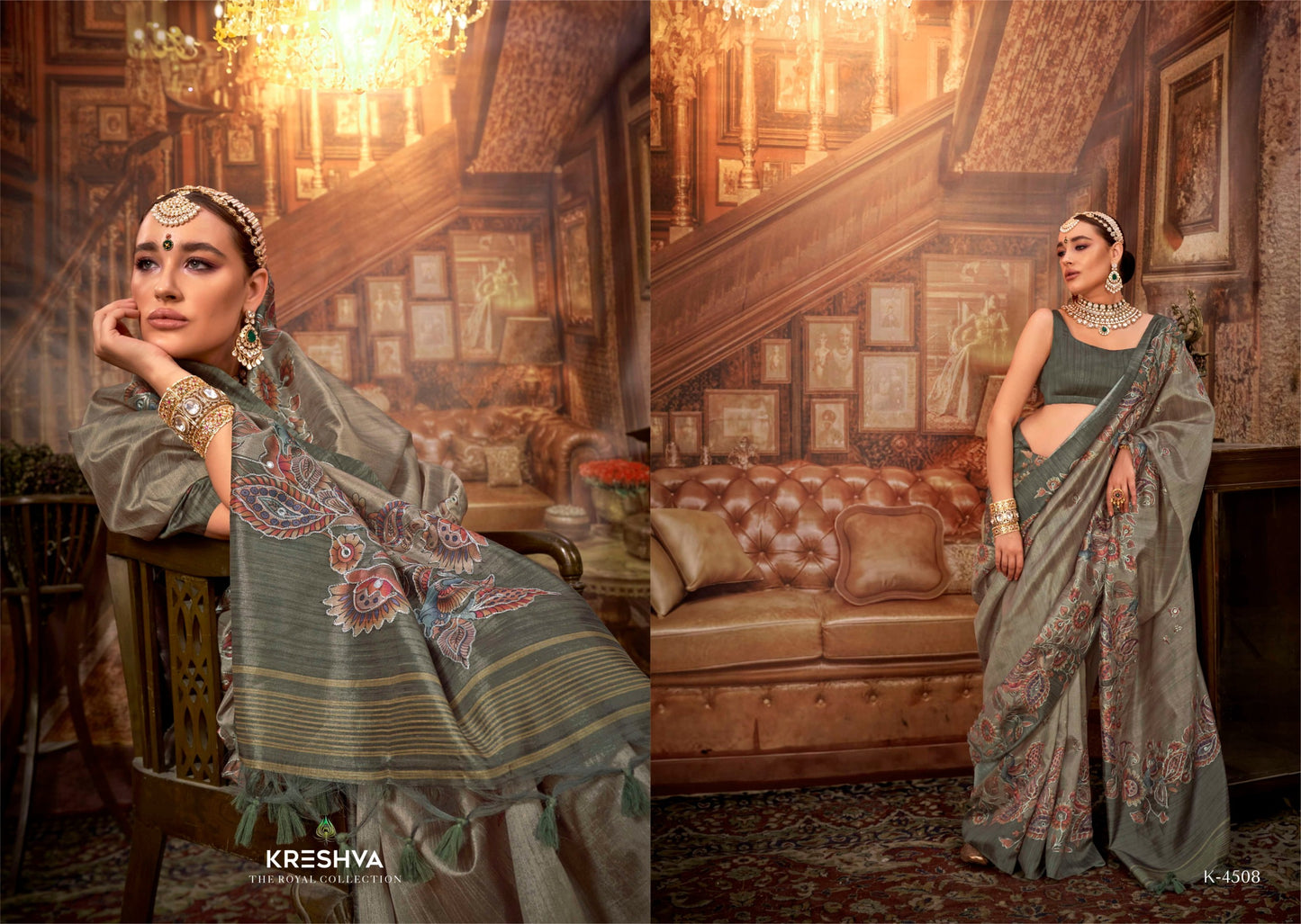 4508 Man Morni Kreshva Pv Silk Sarees