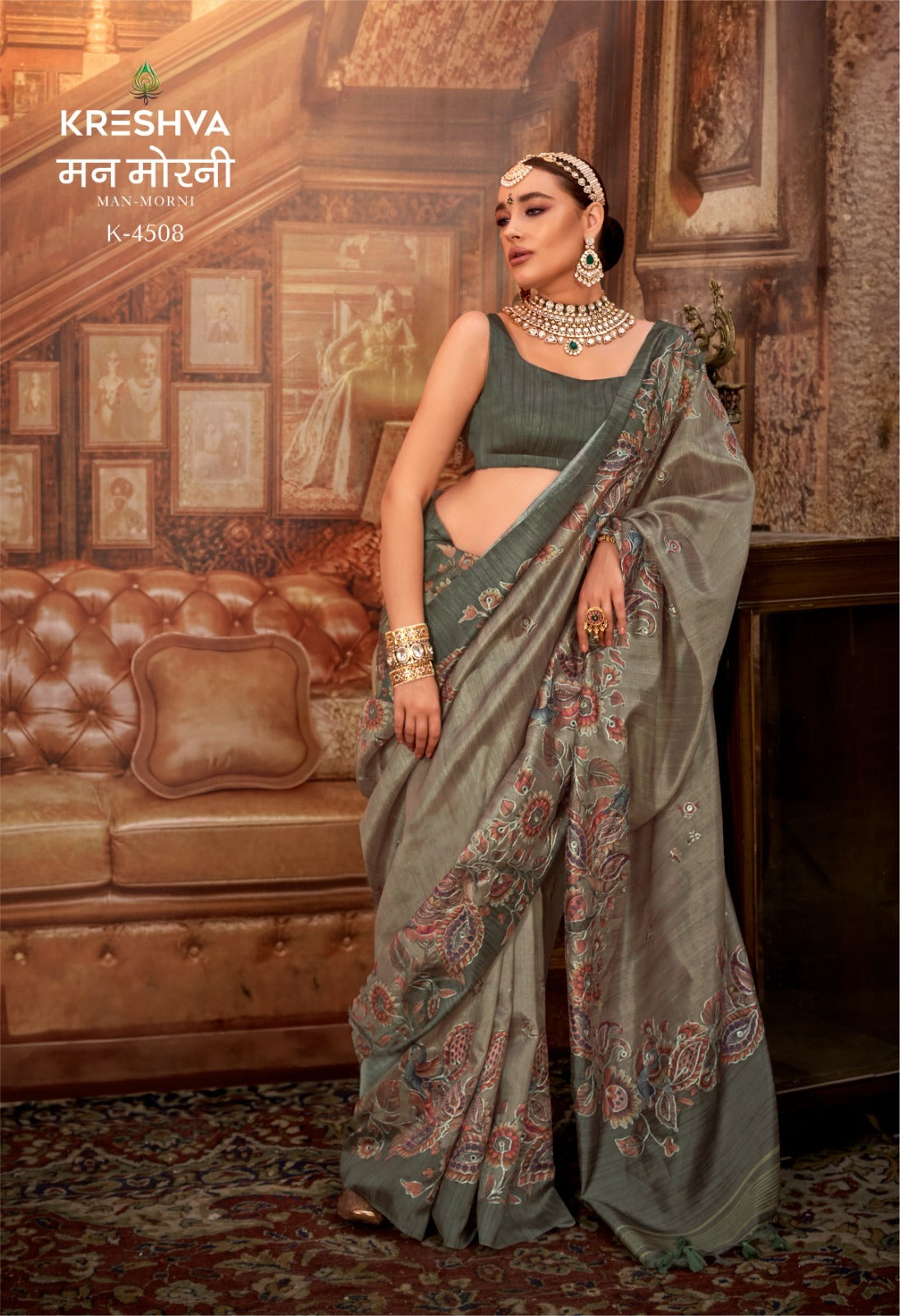 4508 Man Morni Kreshva Pv Silk Sarees