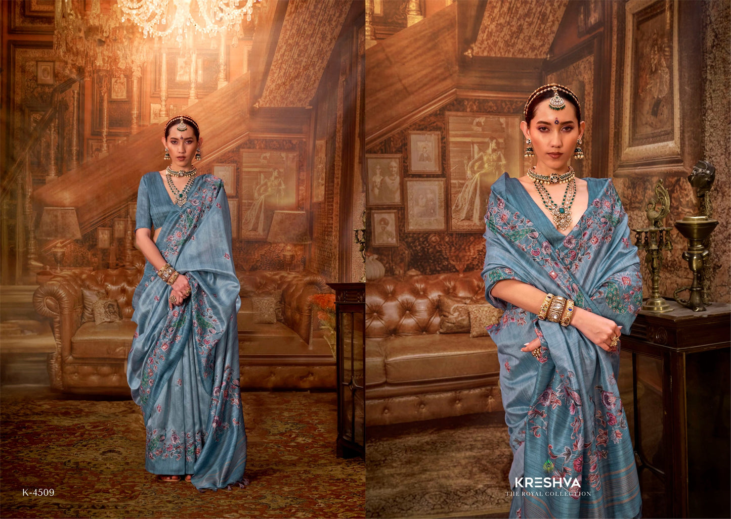 4509 Man Morni Kreshva Pv Silk Sarees