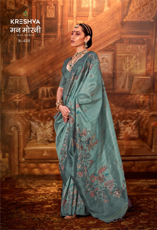 4511 Man Morni Kreshva Pv Silk Sarees