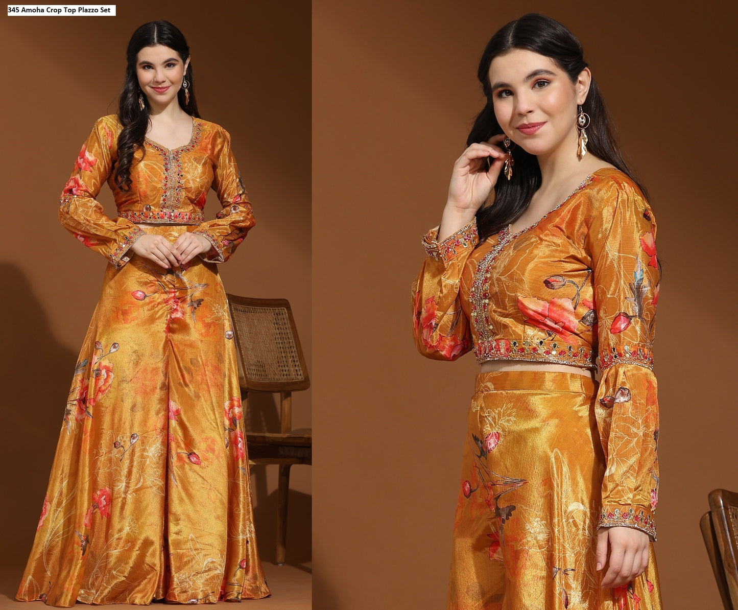 345 Amoha Crop Top Plazzo Set