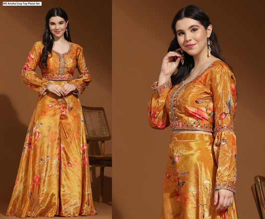 345 Amoha Crop Top Plazzo Set