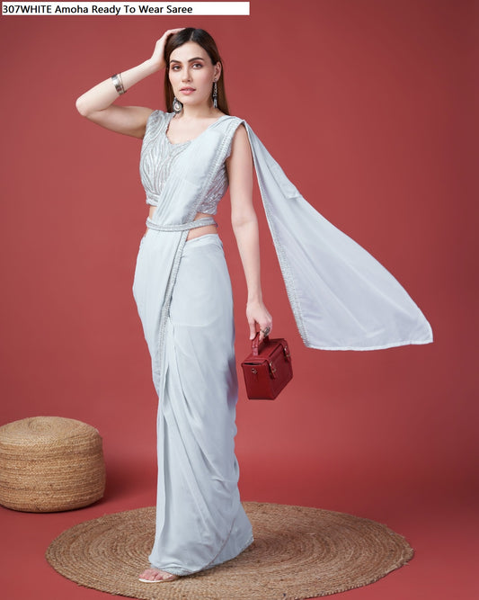 307White Amoha Ready To Wear Saree