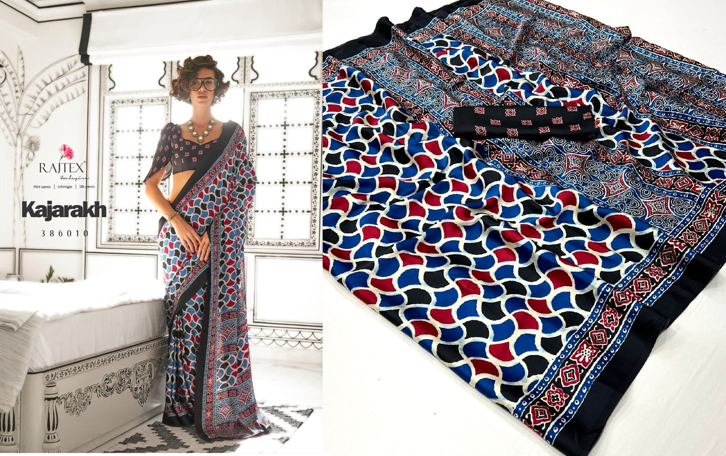 386010 Kajarakh Rajtex Sarees