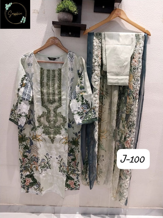 Jazmin Vol 100 White Sapphire Pakistani Readymade Suits