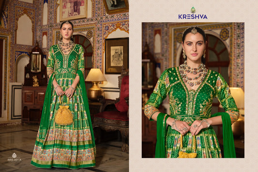 451A Ada Kreshva Print Gown Dupatta Set