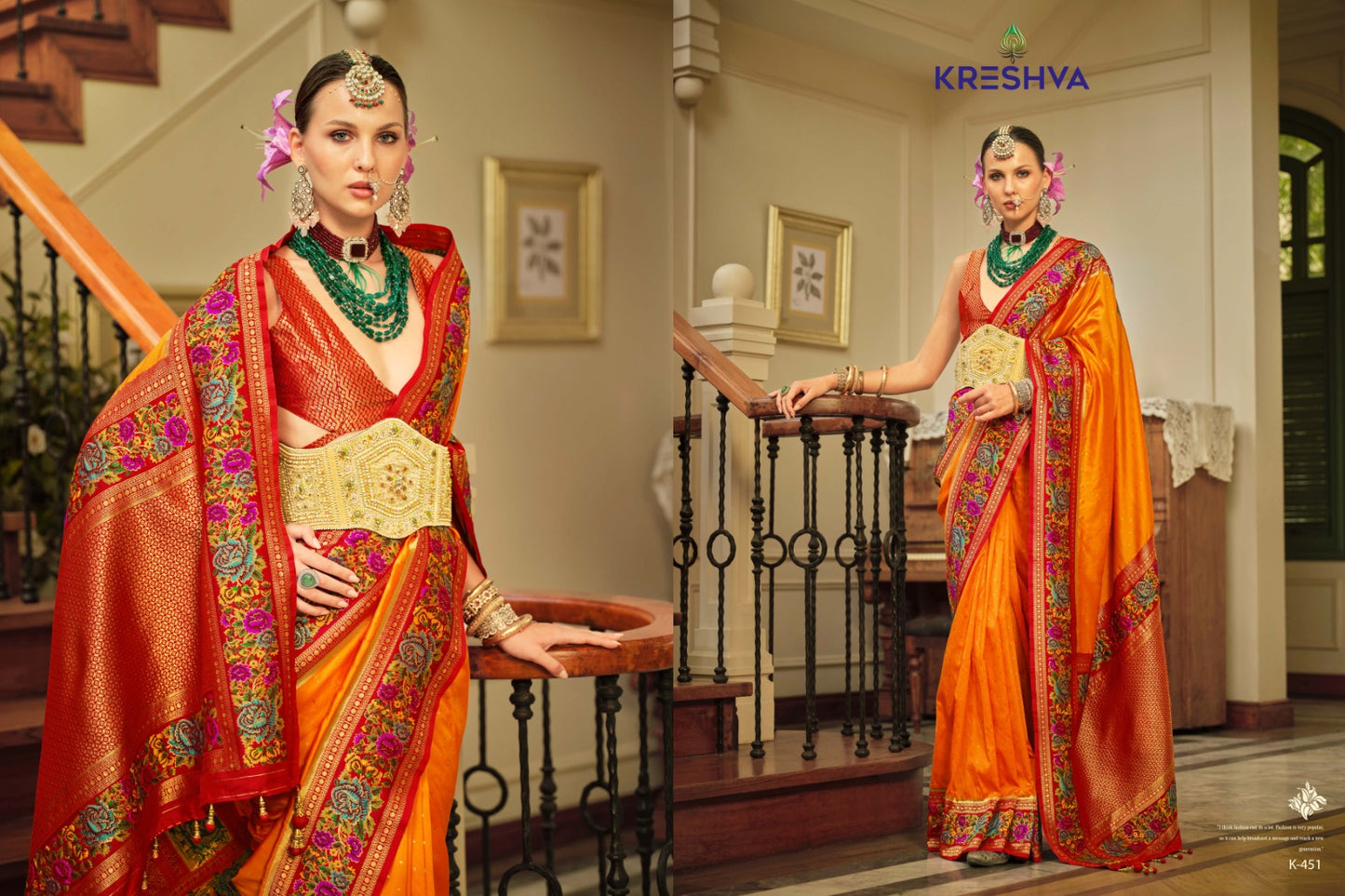 451 Amaya Kreshva Meena Kari Border Sarees