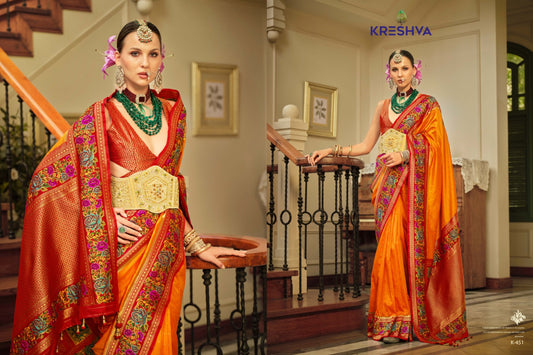 451 Amaya Kreshva Meena Kari Border Sarees