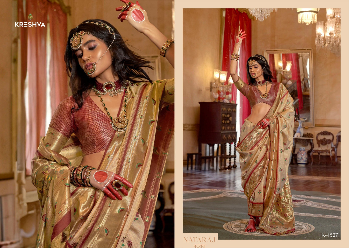 4527 Nataraj Kreshva Tissue Silk Sarees