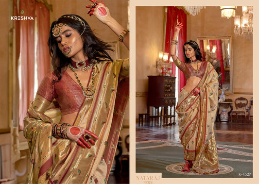 4527 Nataraj Kreshva Tissue Silk Sarees