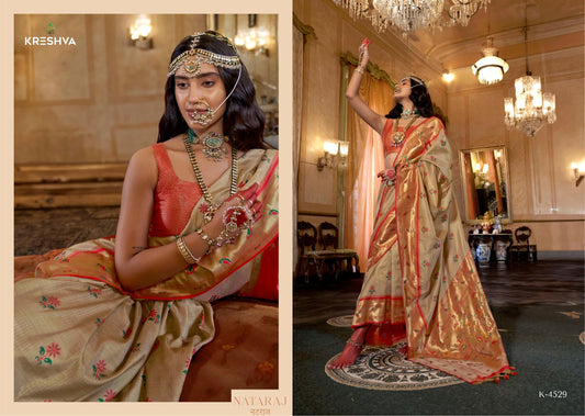 4529 Nataraj Kreshva Tissue Silk Sarees