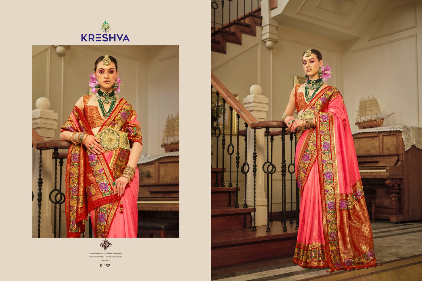 452 Amaya Kreshva Meena Kari Border Sarees