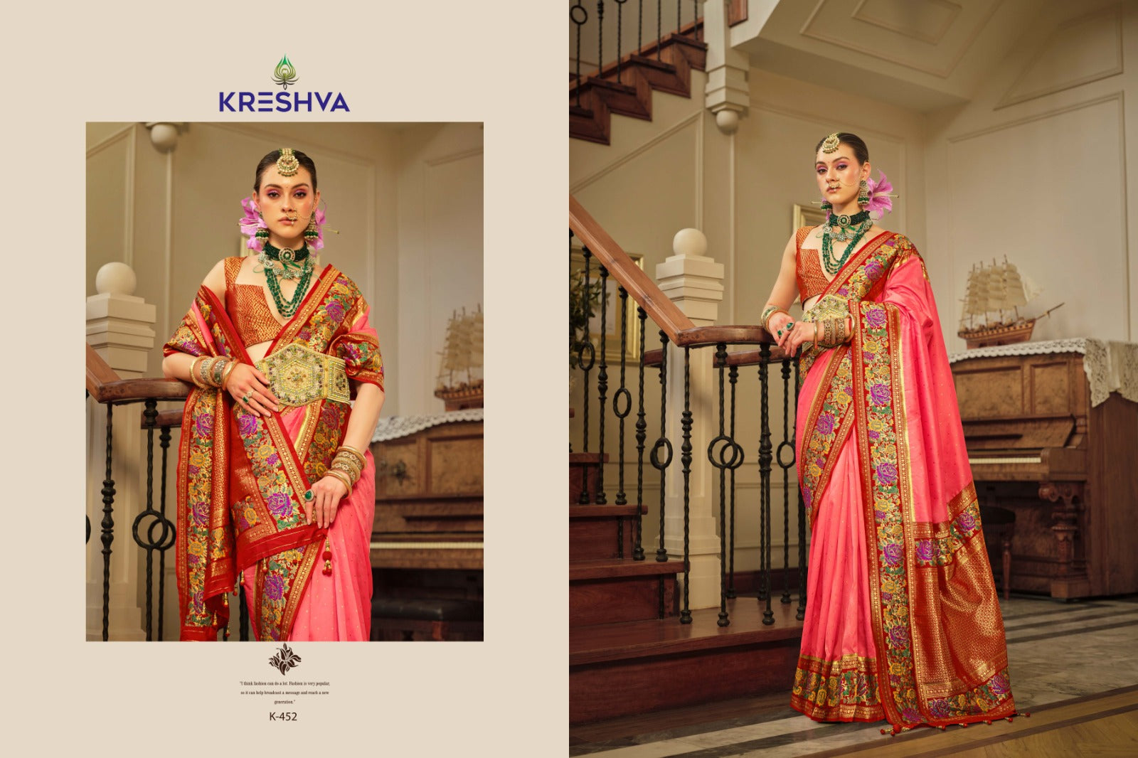 452 Amaya Kreshva Meena Kari Border Sarees