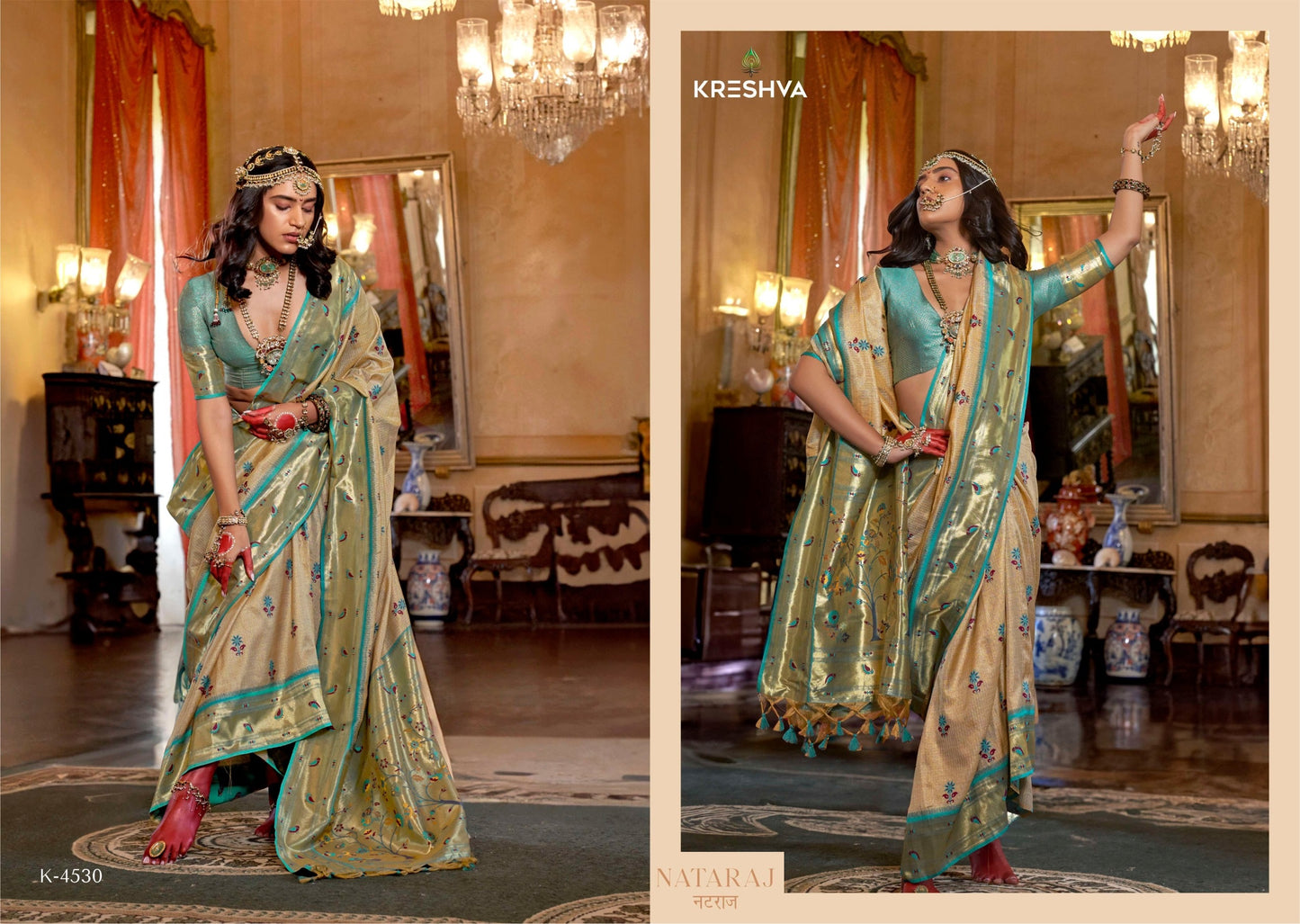 4530 Nataraj Kreshva Tissue Silk Sarees