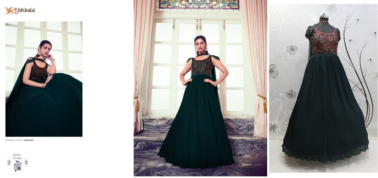 4975 Flory Vol 41 Shubhkala Gown Dupatta Set