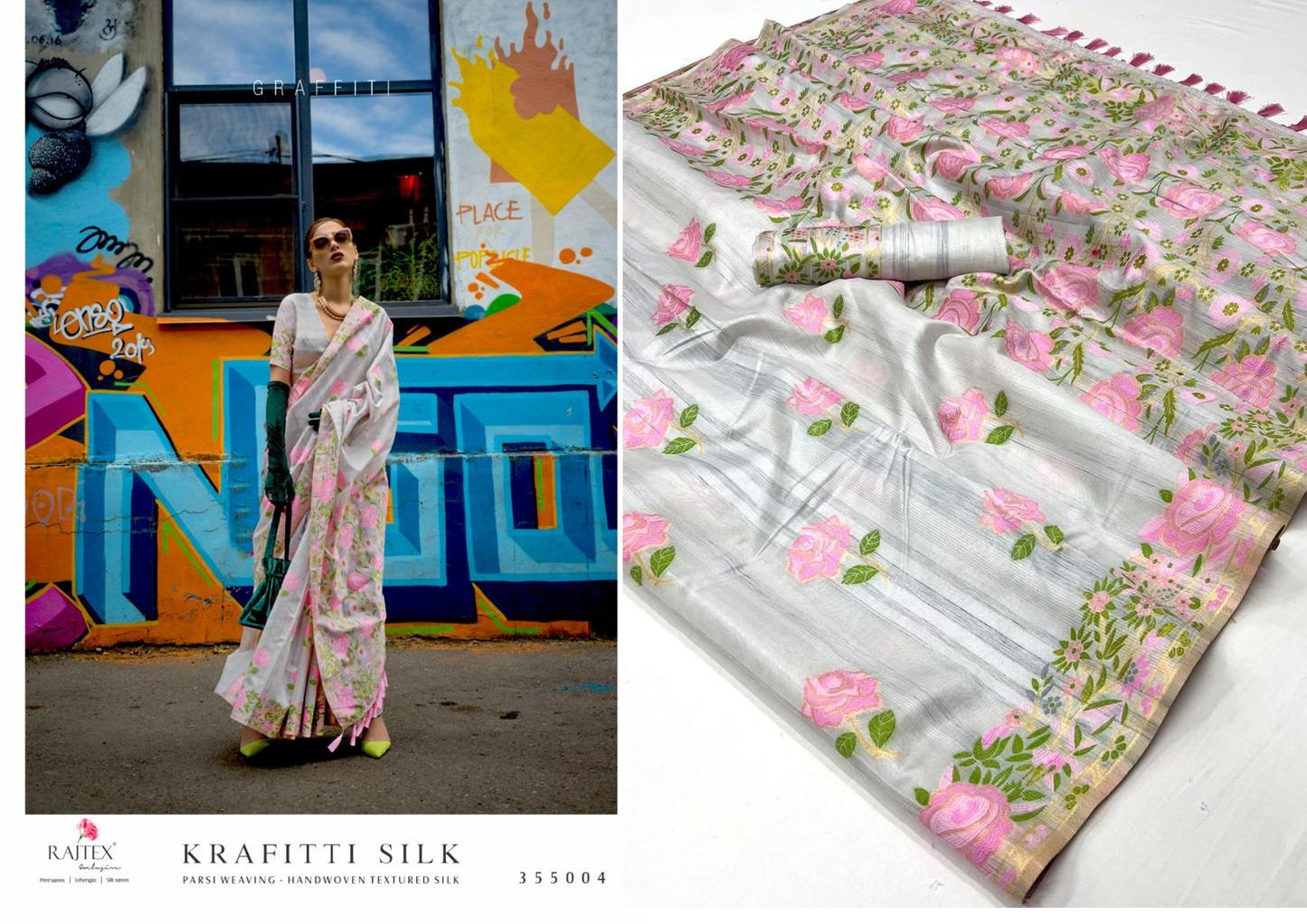 355004 Krafitti Rajtex Sarees